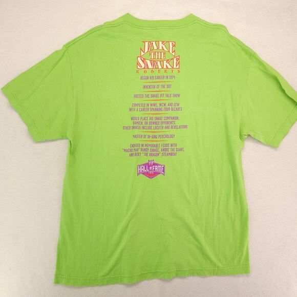WWE Jake the Snake Roberts Graphic Short Sleeve T Shirt Mens Size XL Green - Picture 9 of 9